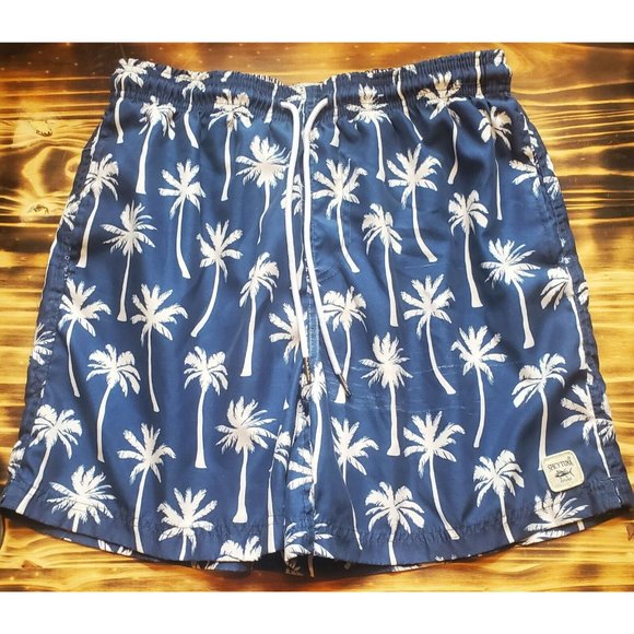 Spicy Tuna Men's Swim Trunks Shorts Palm Trees L Drawstring Waist Beach Summer - Picture 2 of 7
